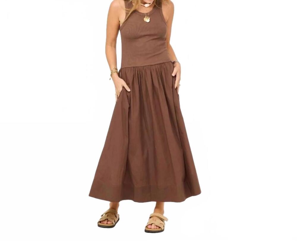 NEW KERRI ROSENTHAL rib-knit tank dress in caramel earth